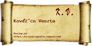 Kovács Veszta névjegykártya
